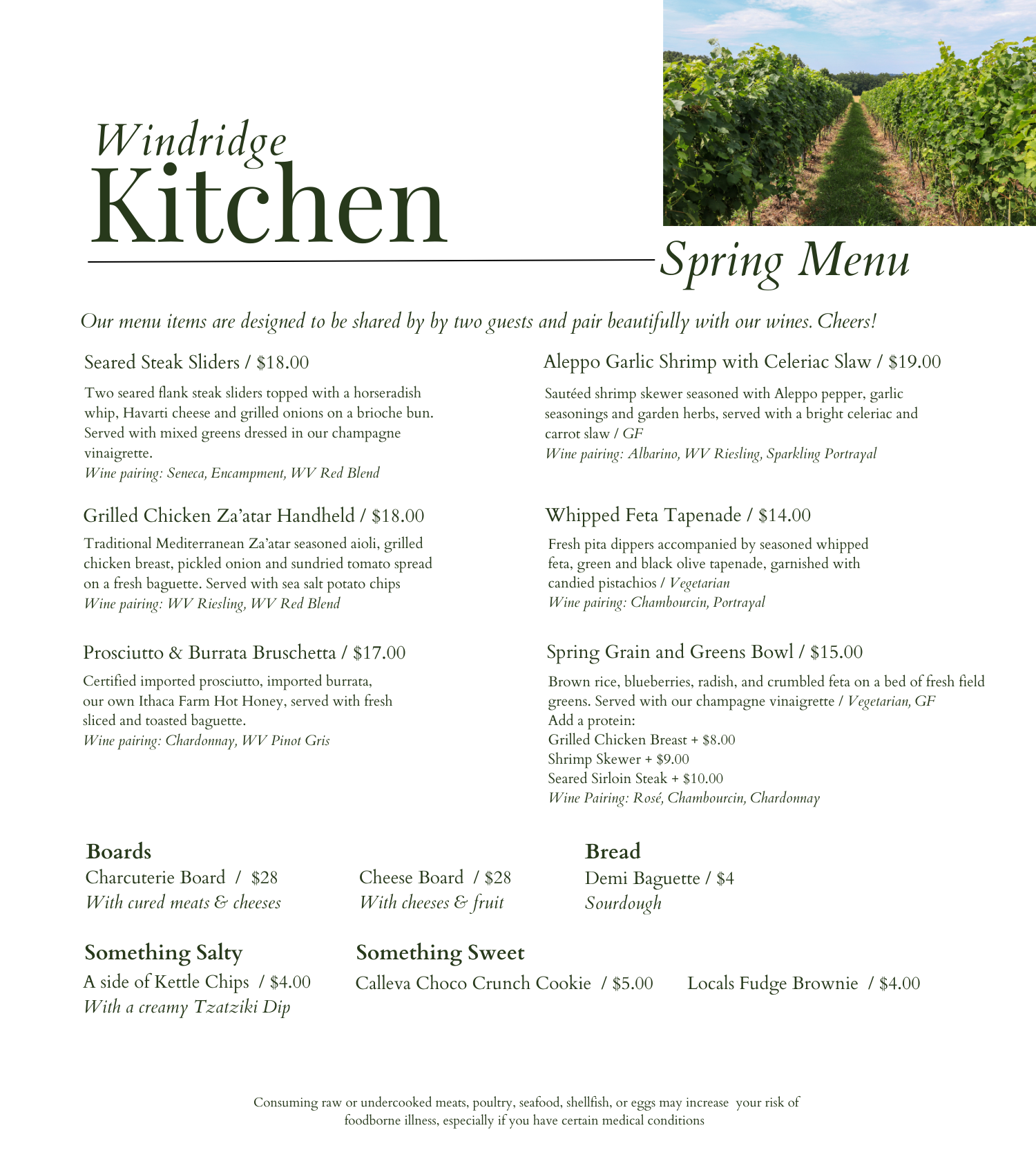 4/25_Spring Menu Update