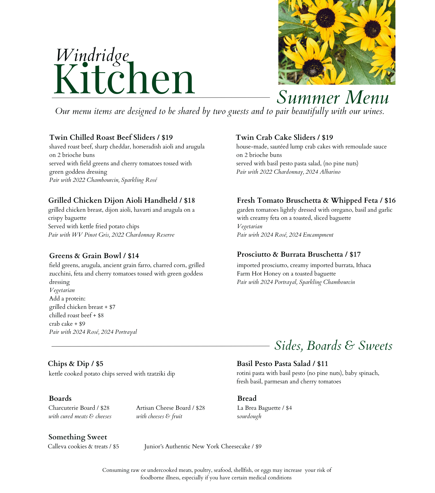 Summer Menu
