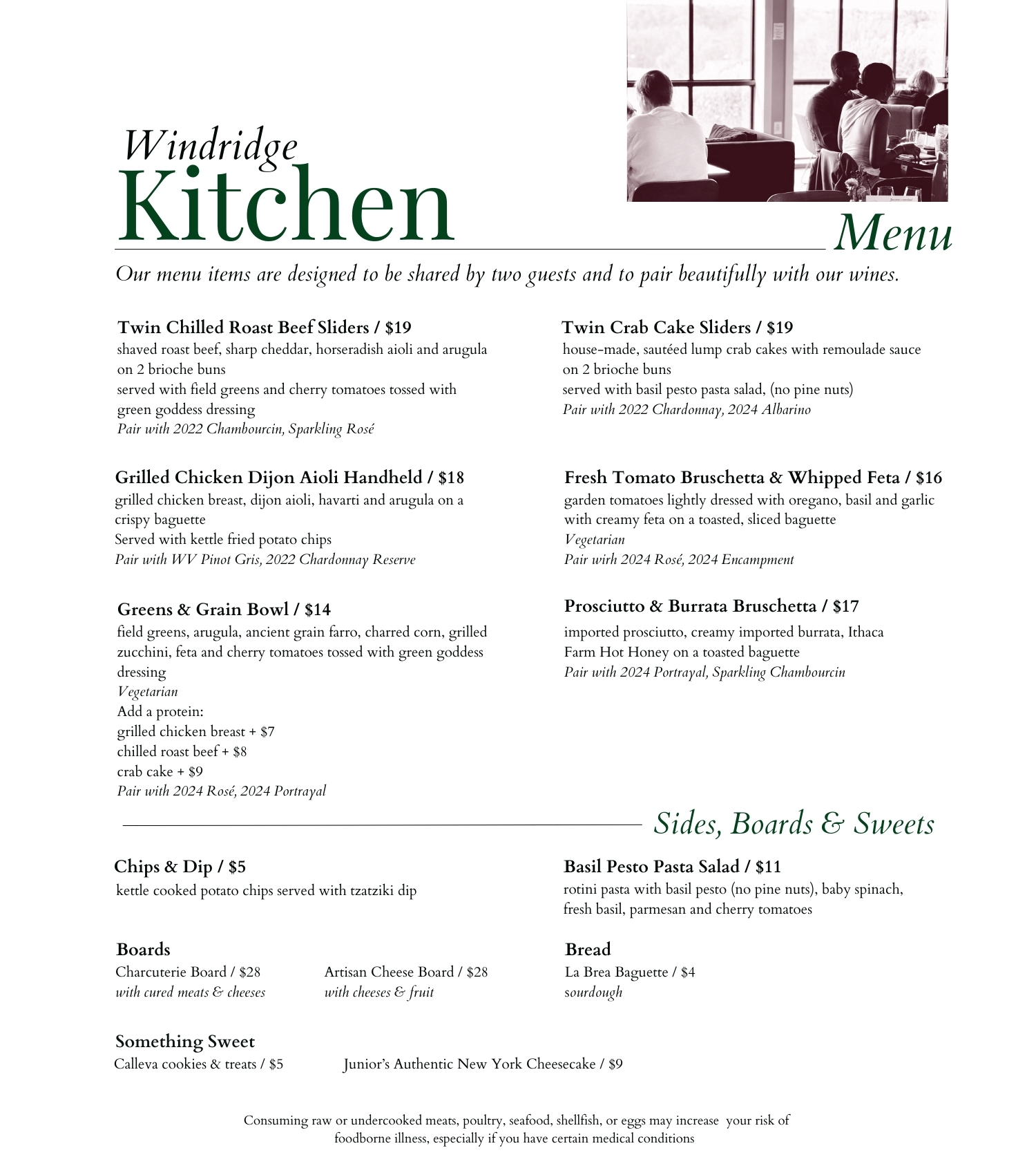 Kitchen Menu 9/18